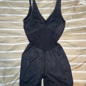 Black Sleeveless gym one piece
